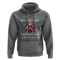 Best Pucking Christmas Ever Hoodie Santa Hockey Goalie Ugly Sweater Gift - Wonder Print Shop