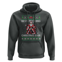 Best Pucking Christmas Ever Hoodie Santa Hockey Goalie Ugly Sweater Gift - Wonder Print Shop
