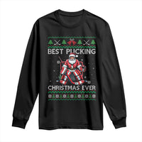 Best Pucking Christmas Ever Long Sleeve Shirt Santa Hockey Goalie Ugly Sweater Gift - Wonder Print Shop