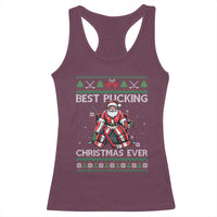 Best Pucking Christmas Ever Racerback Tank Top Santa Hockey Goalie Ugly Sweater Gift - Wonder Print Shop