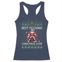 Best Pucking Christmas Ever Racerback Tank Top Santa Hockey Goalie Ugly Sweater Gift - Wonder Print Shop