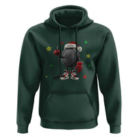 Funny Ice Hockey Holiday Gift Hoodie Cute Puck Wearing Santa Hat - Wonder Print Shop