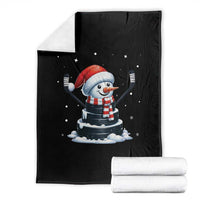 Hockey Puck Snowman Throw Blanket Funny Holiday Christmas Gift - Wonder Print Shop
