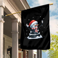 Hockey Puck Snowman Garden Flag Funny Holiday Christmas Gift - Wonder Print Shop