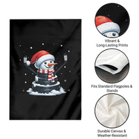 Hockey Puck Snowman Garden Flag Funny Holiday Christmas Gift - Wonder Print Shop