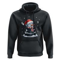 Hockey Puck Snowman Hoodie Funny Holiday Christmas Gift - Wonder Print Shop