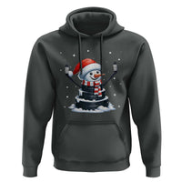 Hockey Puck Snowman Hoodie Funny Holiday Christmas Gift - Wonder Print Shop