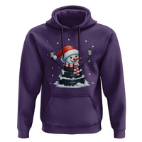 Hockey Puck Snowman Hoodie Funny Holiday Christmas Gift - Wonder Print Shop