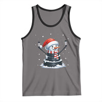 Hockey Puck Snowman Tank Top Funny Holiday Christmas Gift - Wonder Print Shop