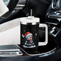 Hockey Puck Snowman Tumbler With Handle Funny Holiday Christmas Gift - Wonder Print Shop