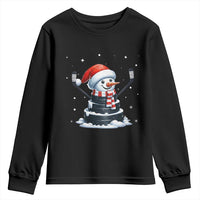 Hockey Puck Snowman Youth Sweatshirt Funny Holiday Christmas Gift - Wonder Print Shop
