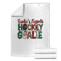 Santa Favorite Hockey Goalie Throw Blanket Funny Christmas Gift - Wonder Print Shop