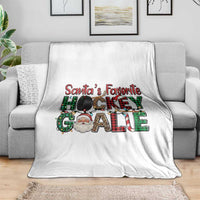 Santa Favorite Hockey Goalie Throw Blanket Funny Christmas Gift - Wonder Print Shop