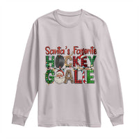 Santa Favorite Hockey Goalie Long Sleeve Shirt Funny Christmas Gift - Wonder Print Shop