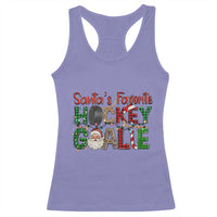 Santa Favorite Hockey Goalie Racerback Tank Top Funny Christmas Gift - Wonder Print Shop