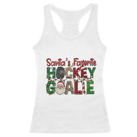 Santa Favorite Hockey Goalie Racerback Tank Top Funny Christmas Gift - Wonder Print Shop