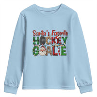 Santa Favorite Hockey Goalie Youth Sweatshirt Funny Christmas Gift - Wonder Print Shop