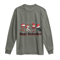 Happy Hockeydays Long Sleeve Shirt Funny Christmas Ice Hockey Gift - Wonder Print Shop