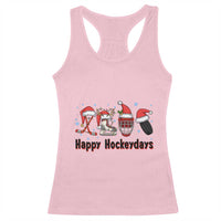 Happy Hockeydays Racerback Tank Top Funny Christmas Ice Hockey Gift - Wonder Print Shop
