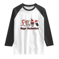 Happy Hockeydays Raglan Shirt Funny Christmas Ice Hockey Gift - Wonder Print Shop