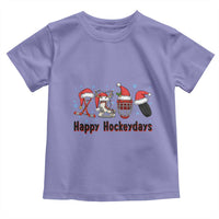 Happy Hockeydays Toddler T Shirt Funny Christmas Ice Hockey Gift - Wonder Print Shop