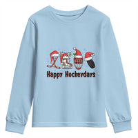 Happy Hockeydays Youth Sweatshirt Funny Christmas Ice Hockey Gift - Wonder Print Shop