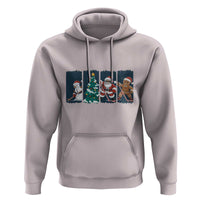 Funny Ice Hockey Christmas Gift Hoodie Santa Snowman And Gingerbread Playing Together - Wonder Print Shop