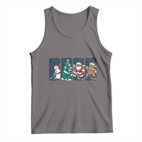 Funny Ice Hockey Christmas Gift Tank Top Santa Snowman And Gingerbread Playing Together - Wonder Print Shop
