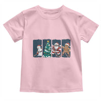 Funny Ice Hockey Christmas Gift Toddler T Shirt Santa Snowman And Gingerbread Playing Together - Wonder Print Shop
