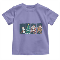 Funny Ice Hockey Christmas Gift Toddler T Shirt Santa Snowman And Gingerbread Playing Together - Wonder Print Shop