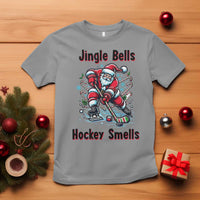 Jingle Bells Hockey Smells T Shirt Funny Santa Ice Hockey Christmas Gift - Wonder Print Shop