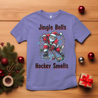 Jingle Bells Hockey Smells T Shirt Funny Santa Ice Hockey Christmas Gift - Wonder Print Shop