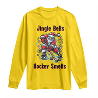 Jingle Bells Hockey Smells Long Sleeve Shirt Funny Santa Ice Hockey Christmas Gift - Wonder Print Shop