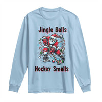 Jingle Bells Hockey Smells Long Sleeve Shirt Funny Santa Ice Hockey Christmas Gift - Wonder Print Shop