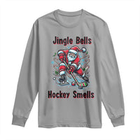 Jingle Bells Hockey Smells Long Sleeve Shirt Funny Santa Ice Hockey Christmas Gift - Wonder Print Shop