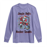 Jingle Bells Hockey Smells Long Sleeve Shirt Funny Santa Ice Hockey Christmas Gift - Wonder Print Shop