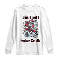 Jingle Bells Hockey Smells Long Sleeve Shirt Funny Santa Ice Hockey Christmas Gift - Wonder Print Shop