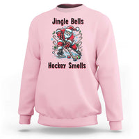 Jingle Bells Hockey Smells Sweatshirt Funny Santa Ice Hockey Christmas Gift - Wonder Print Shop