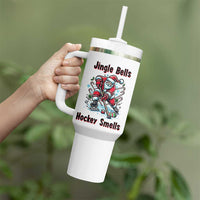 Jingle Bells Hockey Smells Tumbler With Handle Funny Santa Ice Hockey Christmas Gift - Wonder Print Shop