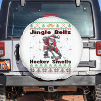 Ugly Christmas Sweater Santa Playing Hockey Spare Tire Cover Jingle Bells Hockey Smells - Wonder Print Shop