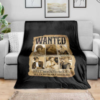 Well Behaved Women Seldom Make History Throw Blanket Vintage Feminist Poster - Wonder Print Shop