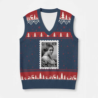 Madam CJ Walker V-Neck Knit Sweater Vest Strong Black Woman Leader - Wonder Print Shop