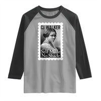 Madam CJ Walker Raglan Shirt Strong Black Woman Leader - Wonder Print Shop