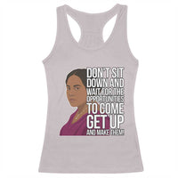 Madam CJ Walker Quote Racerback Tank Top Do Not Sit Down And Wait For Opportunities - Wonder Print Shop
