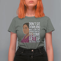 Madam CJ Walker Quote T Shirt For Women Do Not Sit Down And Wait For Opportunities - Wonder Print Shop