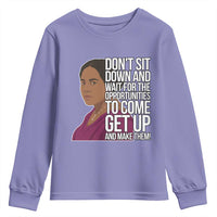 Madam CJ Walker Quote Youth Sweatshirt Do Not Sit Down And Wait For Opportunities - Wonder Print Shop