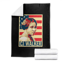 Madam CJ Walker Patriotic Throw Blanket Black History Month Gift - Wonder Print Shop