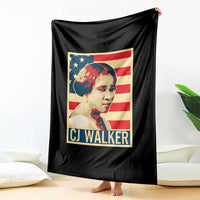 Madam CJ Walker Patriotic Throw Blanket Black History Month Gift - Wonder Print Shop