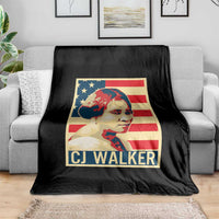 Madam CJ Walker Patriotic Throw Blanket Black History Month Gift - Wonder Print Shop