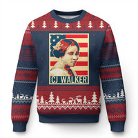 Madam CJ Walker Patriotic Ugly Christmas Sweater Black History Month Gift - Wonder Print Shop